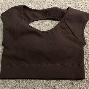 Chic Dark Brown Crop Top
